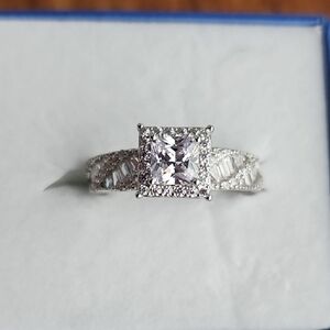 Princess Cut Moissanite Elegant 925 Sterling Silver Ring!!